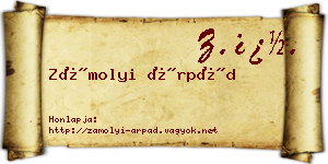 Zámolyi Árpád névjegykártya